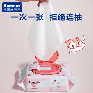 Anmous 安慕斯 婴儿纯水湿巾儿童手口屁专用湿纸巾抽纸巾加大加厚装2包装