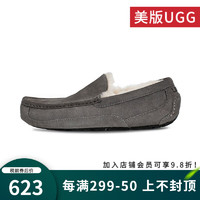 UGG 美版 新款男士单鞋休闲系列舒适毛单鞋ASCOT SUEDE GREY-灰色 42