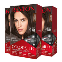 REVLON 露华浓 遮白染发剂3盒无刺激染发膏流行色显白棕色