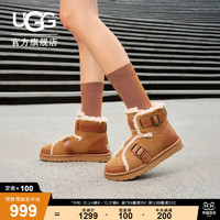 UGG 2023冬季男女同款平底溢毛靴时尚搭扣雪地靴 1119431