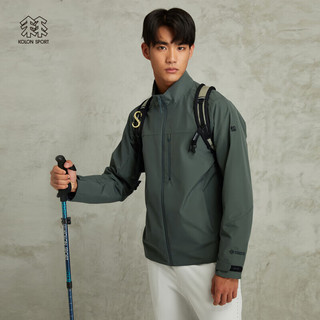 KOLON SPORT可隆男戈尔户外软壳衣防泼水防风透湿夹克 深绿色DG 3XL