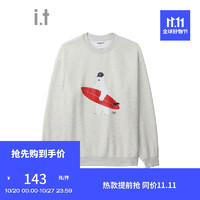 :CHOCOOLATE it 款印花圆领卫衣潮流趣味CLSWU19L GY2/灰色 M