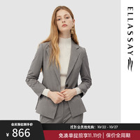 ELLASSAY【会员购】歌力思高级感职场收腰西装女EWD343T00200 烟灰色（10.25） XS