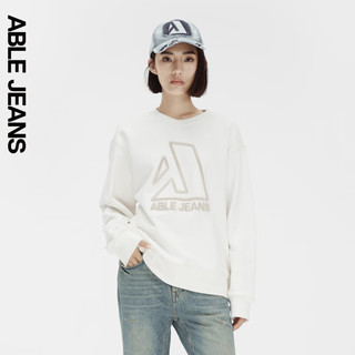 ABLE JEANS23冬季大LOGO字母女士绣花圆领宽松套头卫衣女春秋款787172 古董白 XS