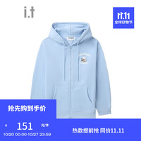 :CHOCOOLATE it 款拉链连帽卫衣男潮流趣味SWU14L BLX/蓝色 L