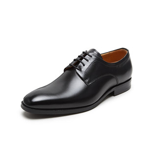 莱尔斯丹冬商场同款低帮商务正装系带德比男鞋宴会婚鞋4TM01501 黑色 BKL 38