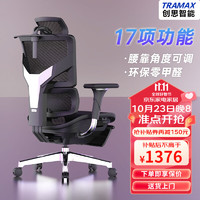 TRAMAX 创思智能 RX3人体工学椅电脑椅网椅家用办公电竞椅游戏椅青少年椅 RX3 经典黑带畅躺架