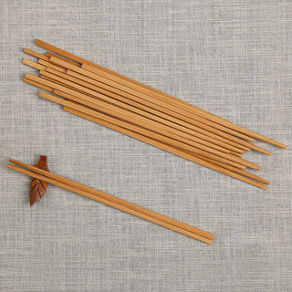 SUNCHA 双枪 筷子 日式 创意家用酒店竹制雕刻筷无漆无蜡竹筷 10双装