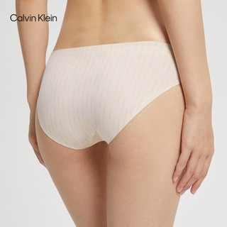 卡尔文·克莱恩 Calvin Klein 内衣女士简约印花舒适无痕性感美拉德比基尼三角内裤QF5945AD 5X0-米黄色 S