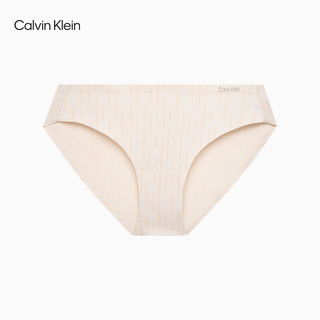 卡尔文·克莱恩 Calvin Klein 内衣女士简约印花舒适无痕性感美拉德比基尼三角内裤QF5945AD 5X0-米黄色 S