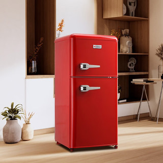 CHIGO 志高 复古冰箱小型大容量家用租房电冰箱BCD-58A118D中国红