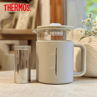 THERMOS 膳魔师 养生壶 煮茶壶 烧水壶 带茶漏煮茶器8小时保温迷你养生壶 1.2L EHA-1613E-B