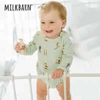 Milkbarn2023婴儿包屁衣新生儿长袖哈衣男女宝宝秋冬套头爬服 冬日滑雪 66cm(3-6m)