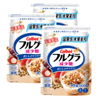 Calbee 卡乐比 日本进口Calbee卡乐比减糖即食谷物麦片600g 3袋