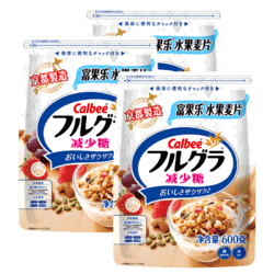 Calbee 卡乐比 日本进口Calbee卡乐比减糖即食谷物麦片600g 3袋