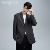 太平鸟女装 太平鸟男装 高密字母刺绣西服秋季休闲时尚斯文男士西装 黑灰(合体) L