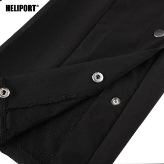 HELIPORT裤子男金属排扣裤纯色宽松直筒潮牌休闲裤 黑色 L