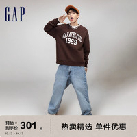 Gap男装秋季款纯棉宽松阔腿直筒基本款牛仔裤462864 美式休闲裤