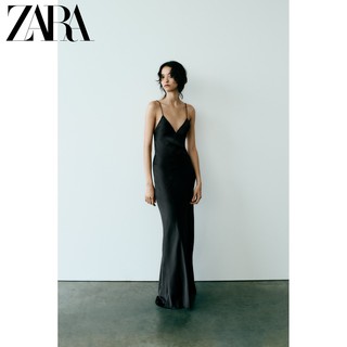 ZARA  女装 万圣节系列 丝缎质感内衣式连衣裙 8325840 800