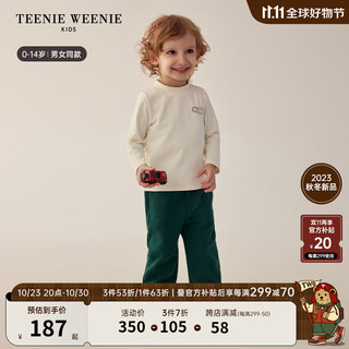 Teenie Weenie Kids小熊童装男女童宝宝索罗娜纯色卫裤 猎人绿 110cm