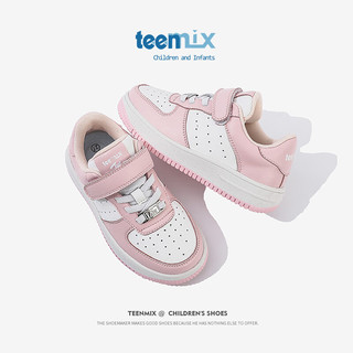 TEENMIX 天美意 童鞋儿童运动鞋秋季低帮白色女童鞋子中大童潮款 粉色 33码