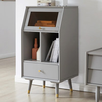 家逸(JIAYI)电视柜北欧实木电视柜茶几组合现代简约电视机柜收纳柜客厅储物柜 灰色矮边柜