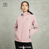 KOLON SPORT/可隆软壳夹克 女子户外休闲防风透湿拉绒连帽运动防泼水外套 LKJK3WN158-RO 玫瑰粉 170/L