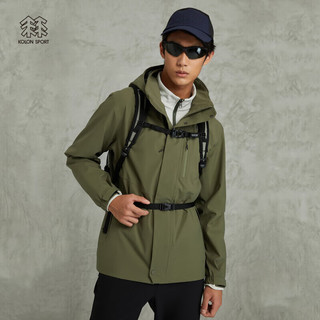 KOLON SPORT可隆冲锋衣户外防水软壳内胆运动三合一夹克 卡其色KK-男 L