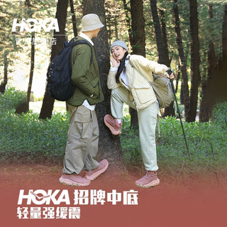 HOKA ONE ONE【双11礼包】男女卡哈2低帮徒步鞋Kaha 2 LowGTX减震防水 淡藕荷紫/粉桃色+杖 39/245mm