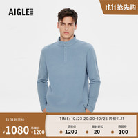 AIGLE【抢先购】艾高20轻盈保暖透汽耐穿半开襟男士抓绒衣 浅天蓝色 AV911 M(175/92A)
