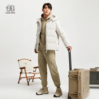 KOLON SPORT/可隆SECO羽绒服 男子户外防风保暖云朵鹅绒夹克【】 LHDJ3WTT61-GR 灰褐 170/M