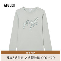 AIGLE艾高秋女DFT速干排汗抗菌户外圆领长袖T恤上衣 蒸汽绿 AO134 L(170/92A)