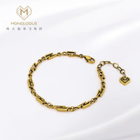 MONOLOGUE独白链金主义复古黄金闪电手链MR1259女 17.5cm