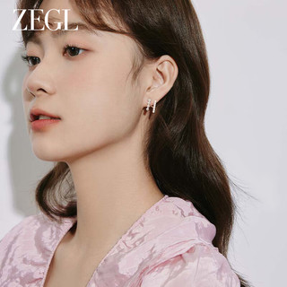 ZEGL法式人造珍珠耳环女款潮耳钉气质通勤风银针耳饰品 H型珍珠耳环