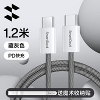 SMARTDEVIL 闪魔 苹果15充电线iPhone手机PD快充数据线双Type-C头ipad平板适用15ProMax 1.2米藏灰色