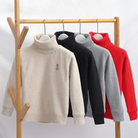 冰川熊 儿童毛衣加绒加厚高领秋冬款童装套头中大童