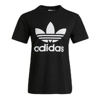 adidas ORIGINALS 大Logo女款针织T恤女式T恤以圆领短袖女装