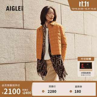 AIGLE【11.11】AIGLE艾高WR防泼水户外短款保暖棉服女外套 摩卡棕黄 AO436 42(175/96A)