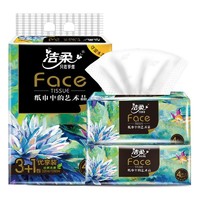 C&S 潔柔 抽紙face油畫紙巾抽4層80抽家用實惠裝面巾紙餐巾紙衛生紙批發 4包*1提