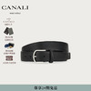 CANALI 【冬】黑色鹿皮管束状配长方形带扣男士腰带 黑 120