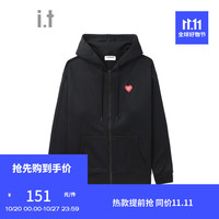 :CHOCOOLATE it 款拉链连帽卫衣男舒适休闲SWU08L BKX/黑色 3XL