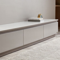 全友（QUANU）家居茶几电视柜组合现代简约光亮岩板茶几大容量储物柜 落地款茶几+2米电视柜主柜A