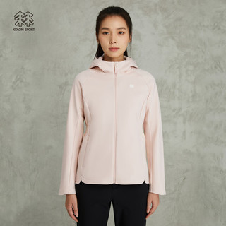 KOLON SPORT/可隆针织夹克 女子户外运动弹力内里抓绒休闲外套【】 LKJK3AN116-LP 浅粉 160/S