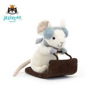 Jellycat 2023圣诞圣诞雪橇小老鼠 毛绒玩具玩偶公仔 圣诞雪橇小老鼠 H18 X W11 CM