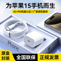 斯泰克苹果15pro充电器20W快充头iPhone15promax/USB-C数据充电线ipad22mini6平板Type-c套装11/12.9英寸