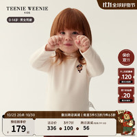 Teenie Weenie Kids小熊童装男女童宝宝半高领德绒T恤 象牙白 90cm