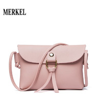 MERKEL 莫尔克 时尚圆环流苏单肩女士小包包迷你斜跨手机包小零钱包包 粉色