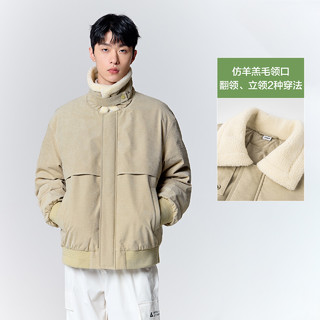 Semir 森马 羽绒服男美式复古时尚仿麂皮上衣翻领宽松