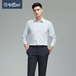 【省270元】衬衫衬衣_goldlion 金利来 秋冬款男士长绒棉衬衫 35蓝色