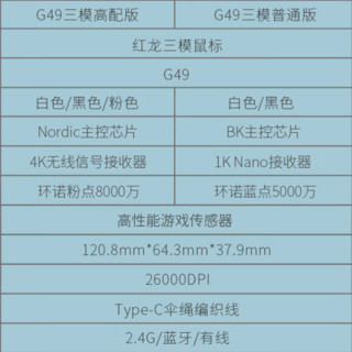 REDRAGON 红龙 G49 普通款 2.4G蓝牙 多模无线鼠标 26000DPI